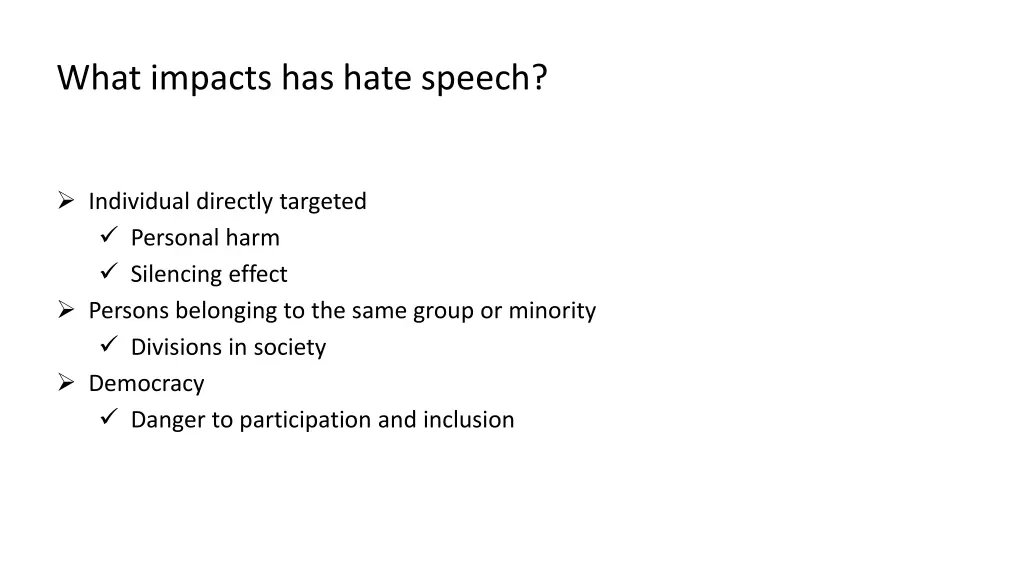 what impacts has hate speech