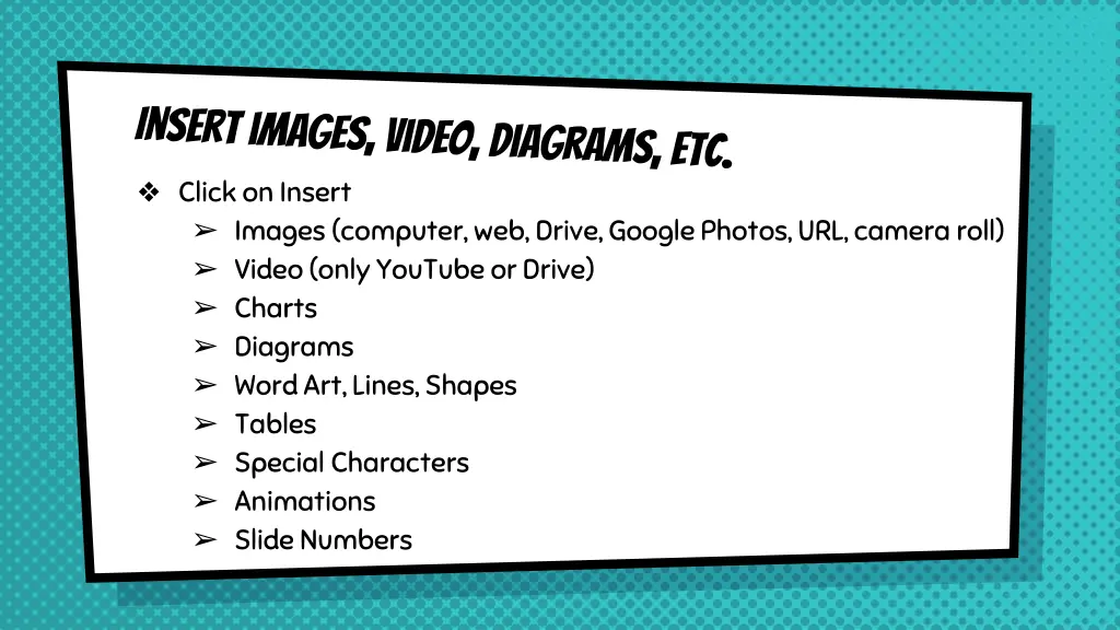 click on insert images computer web drive google