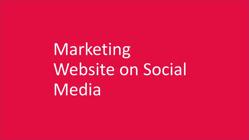 marketing website on social media