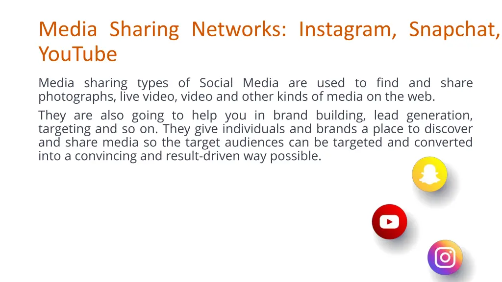 media sharing networks instagram snapchat youtube