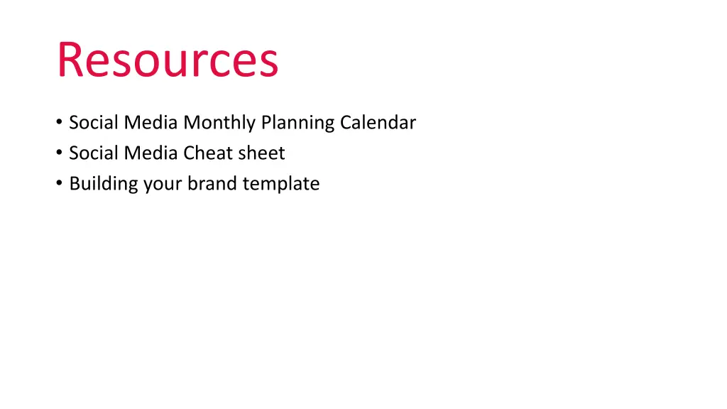 resources