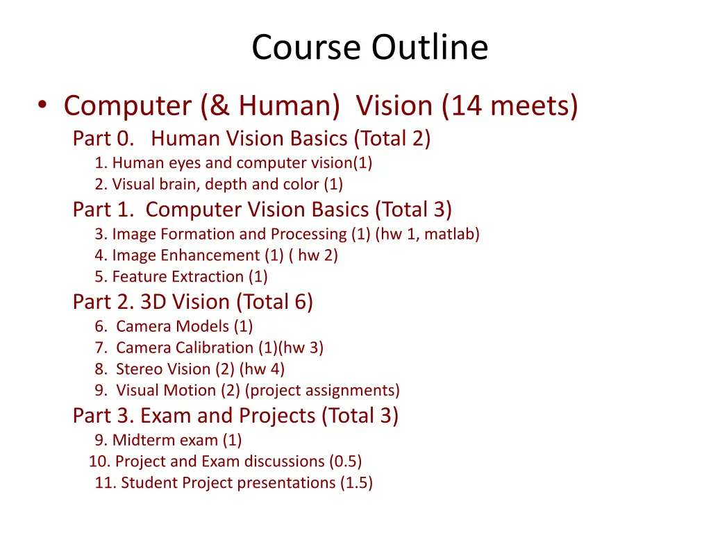 course outline