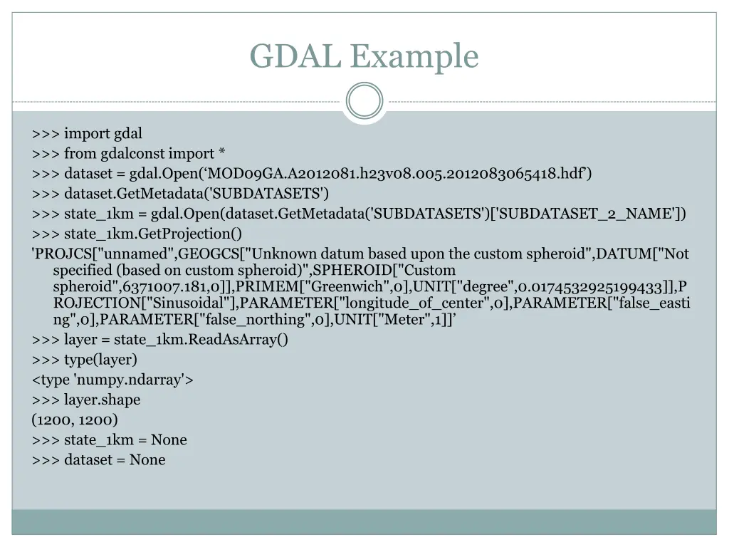 gdal example