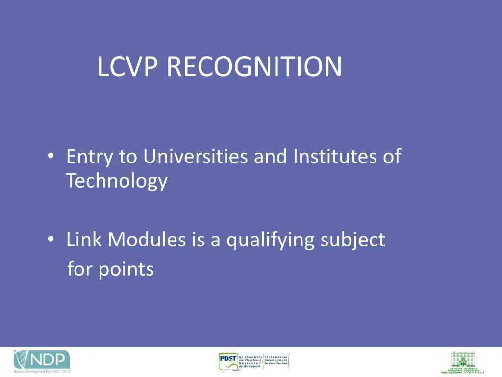 lcvp recognition