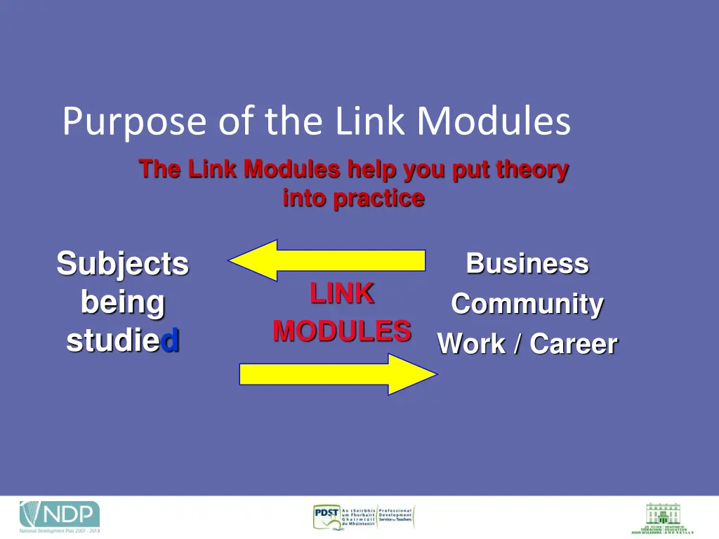 purpose of the link modules the link modules help