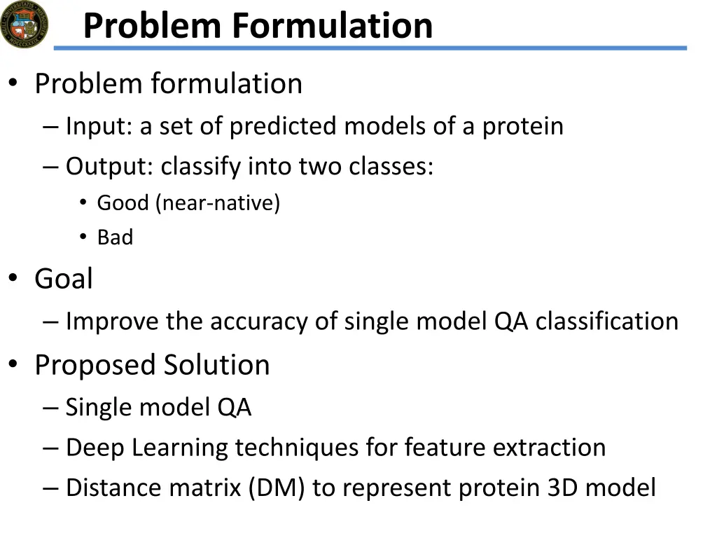 problem formulation