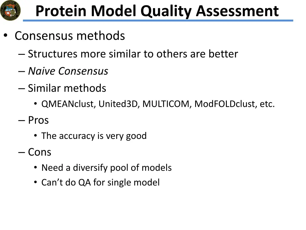 protein model quality assessment