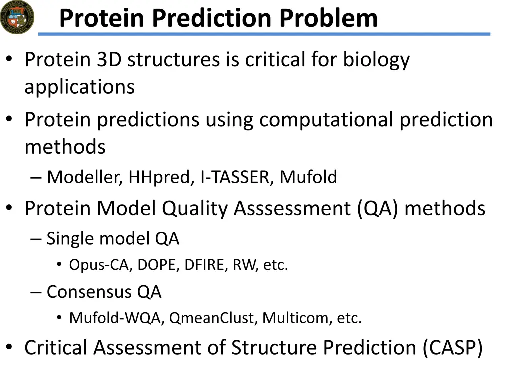protein prediction problem