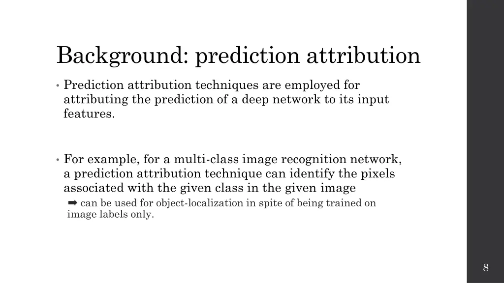 background prediction attribution