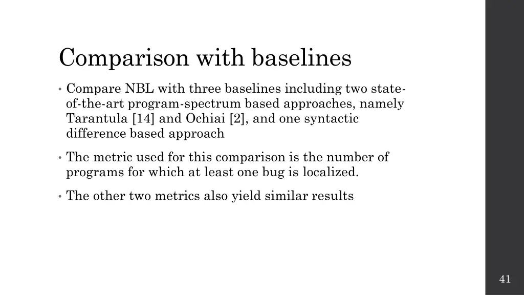 comparison with baselines
