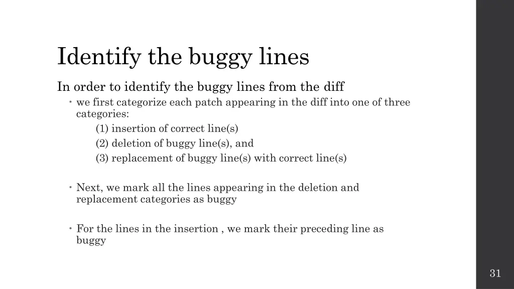 identify the buggy lines