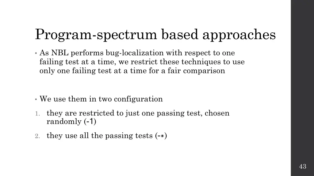 program spectrum based approaches 1
