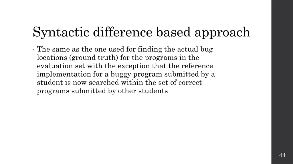 syntactic difference based approach