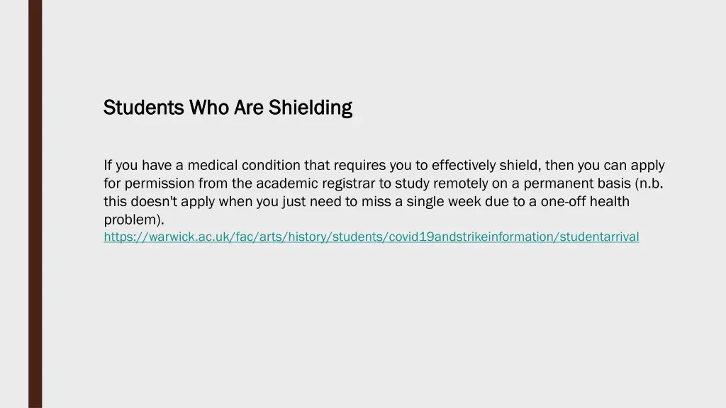 students who are students who are shielding