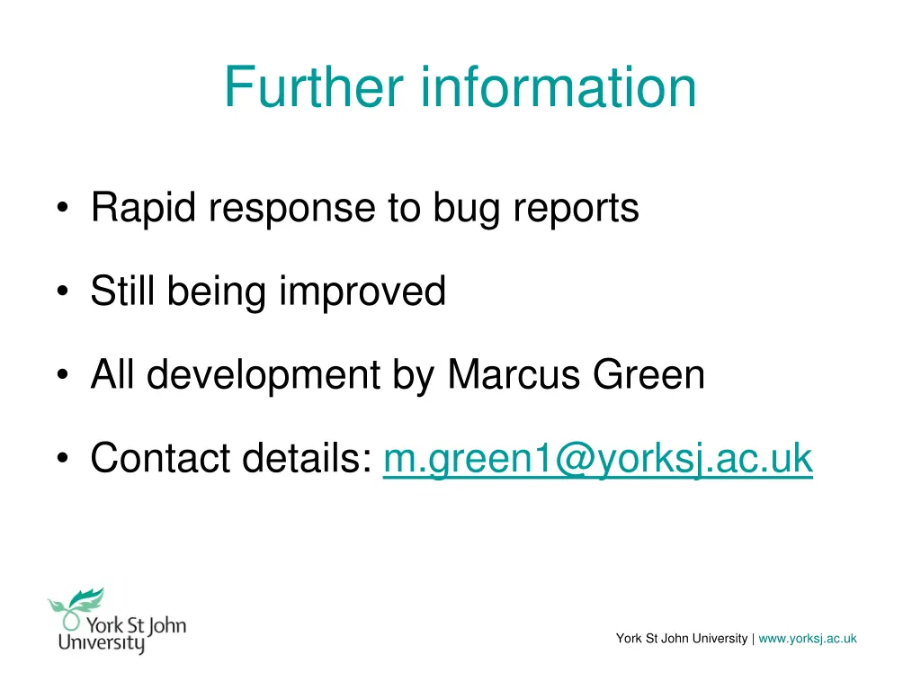 further information