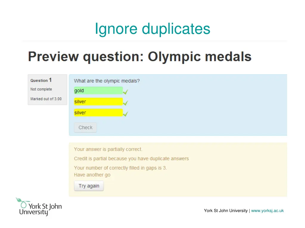 ignore duplicates