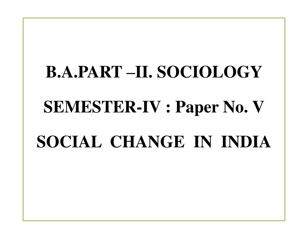b a part ii sociology