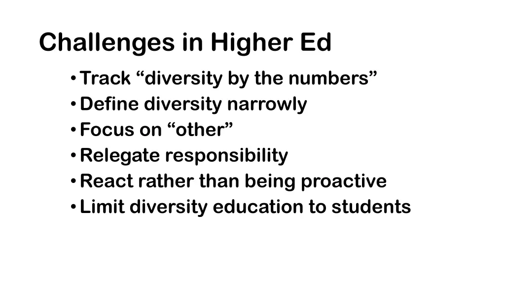 challenges in higher ed