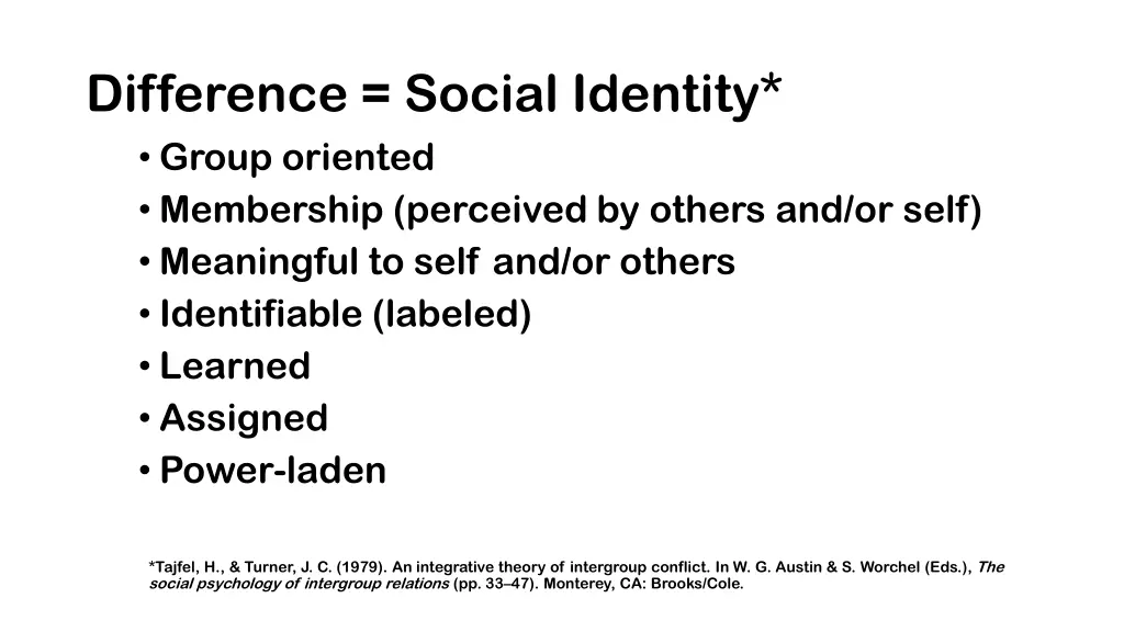 difference social identity group oriented