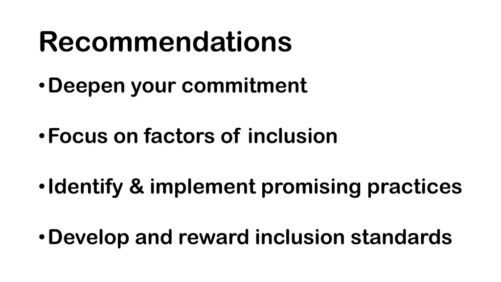 recommendations