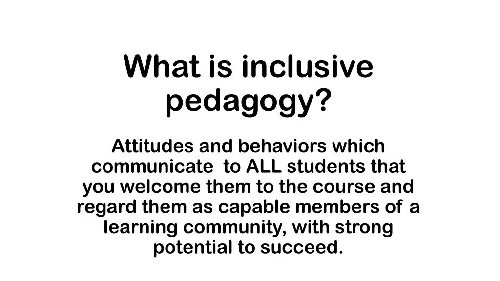 what is inclusive pedagogy