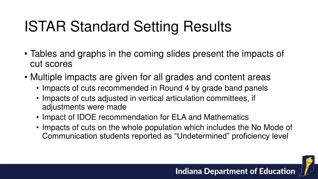 istar standard setting results
