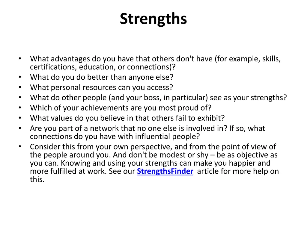 strengths