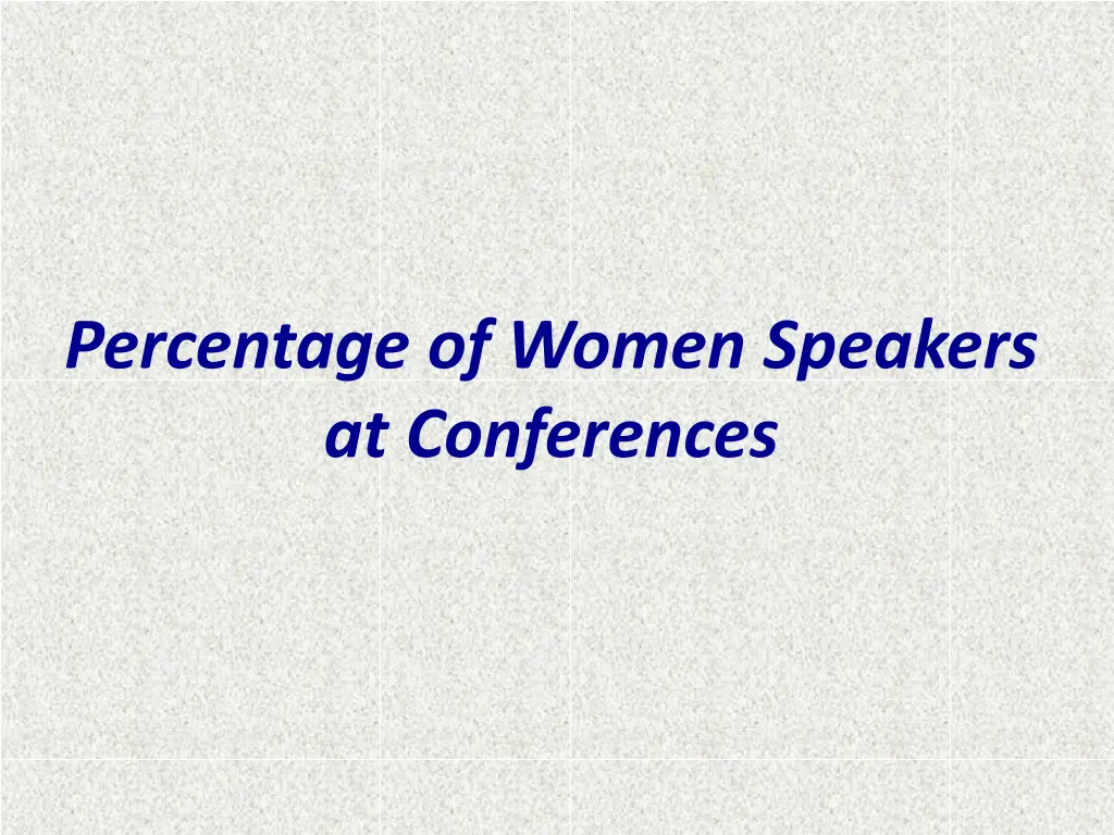 percentage of women speakers at conferences
