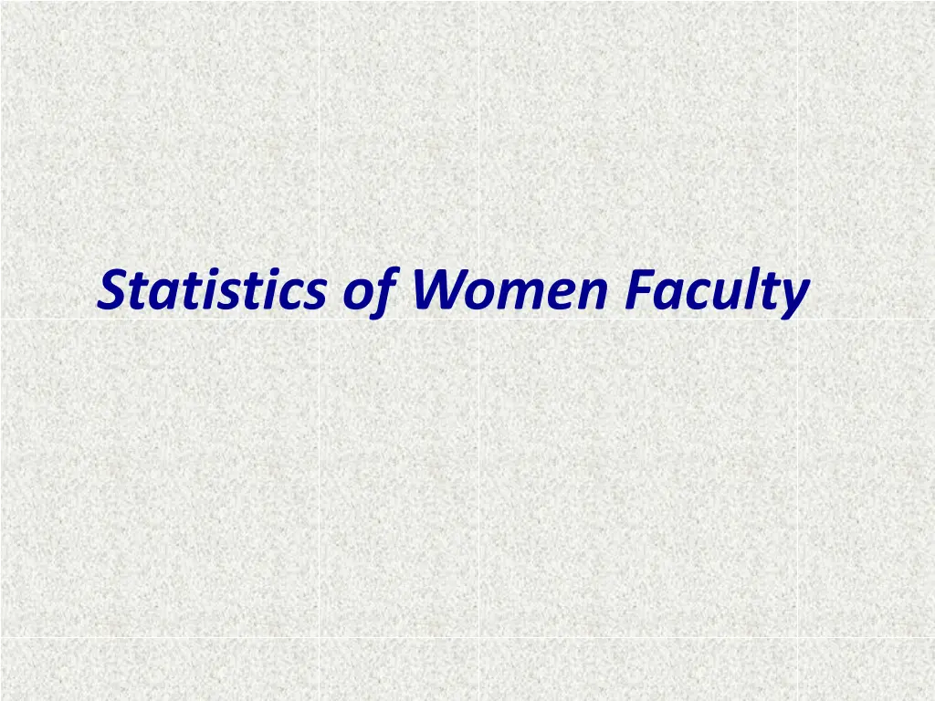 statistics of women faculty