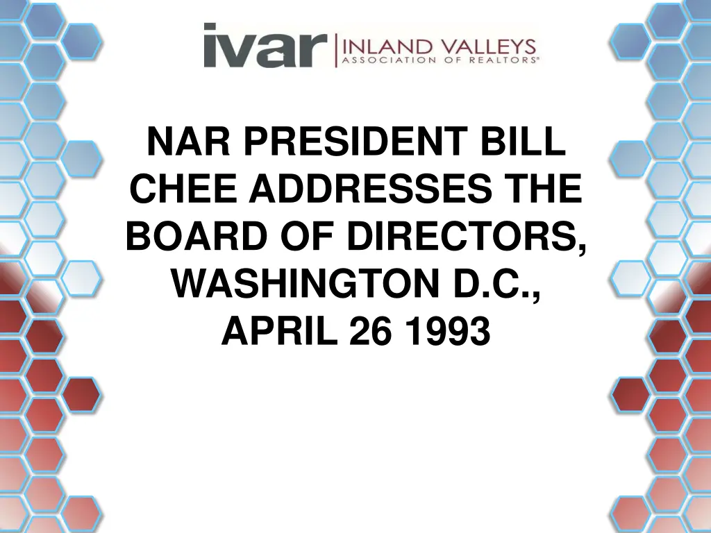 nar president bill chee addresses the board