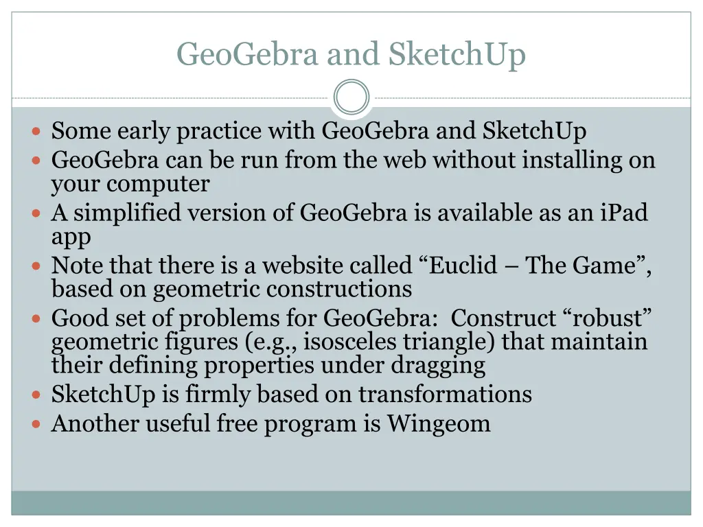 geogebra and sketchup