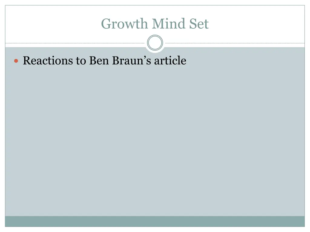 growth mind set