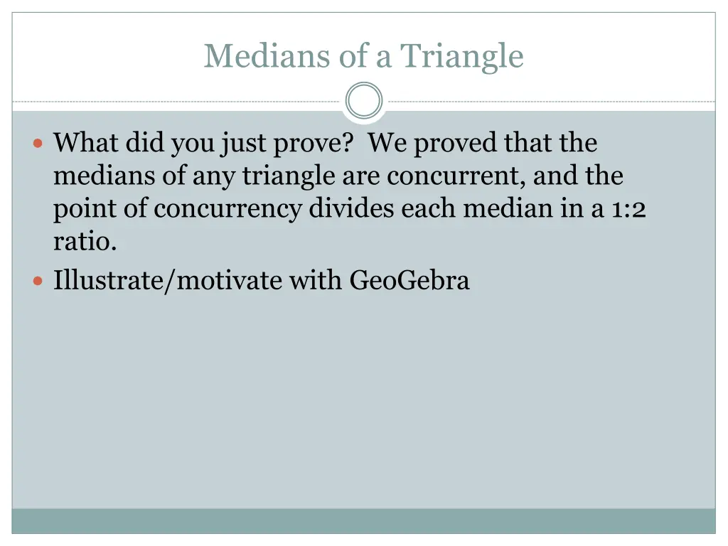 medians of a triangle 1