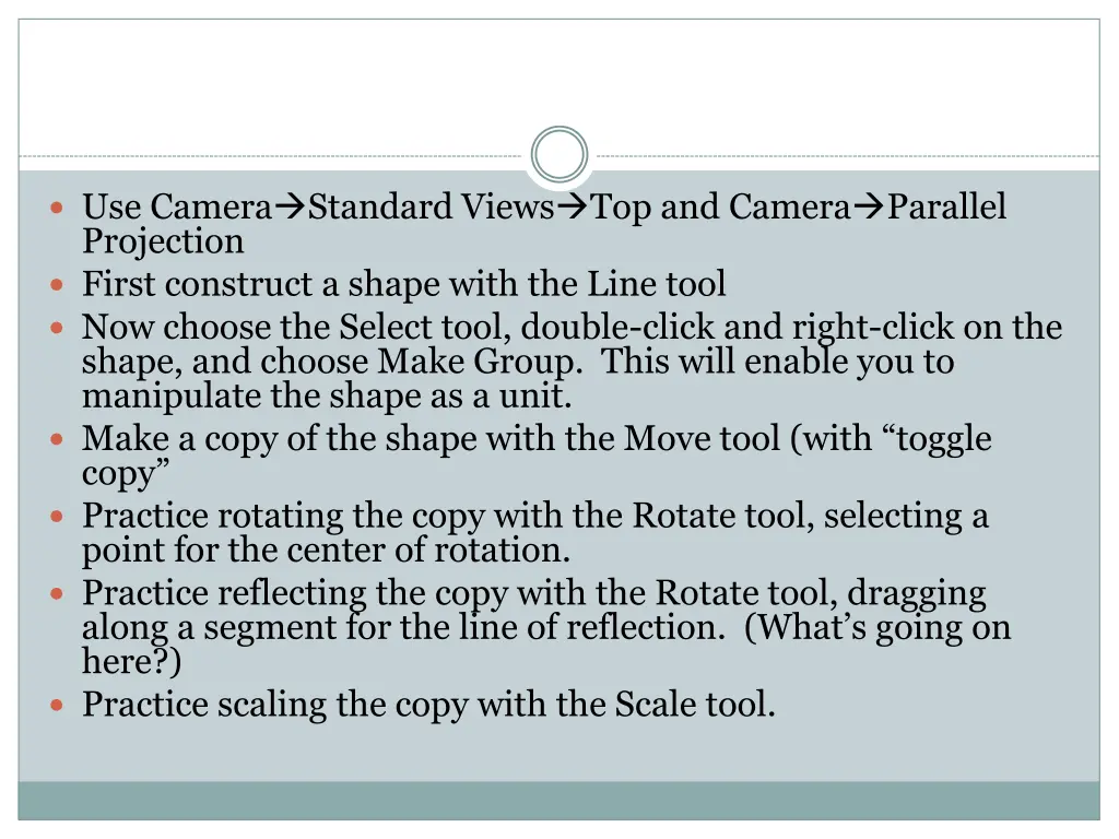 use camera standard views top and camera parallel