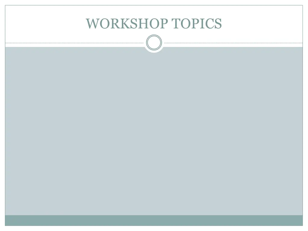 workshop topics