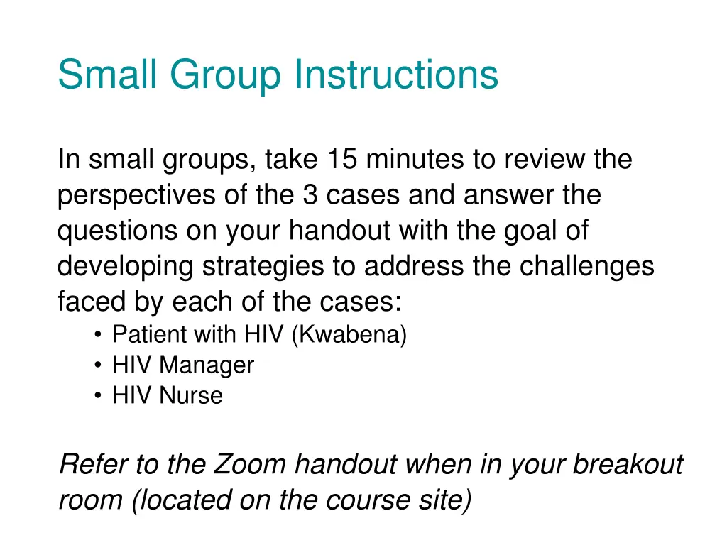 small group instructions