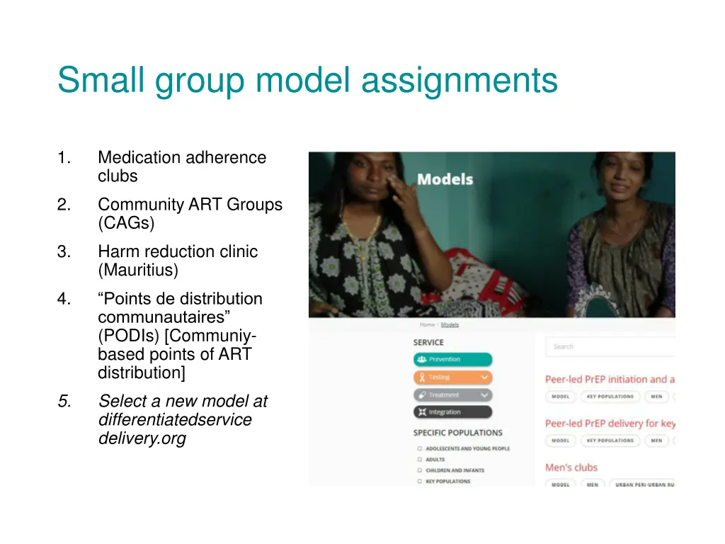 small group model assignments