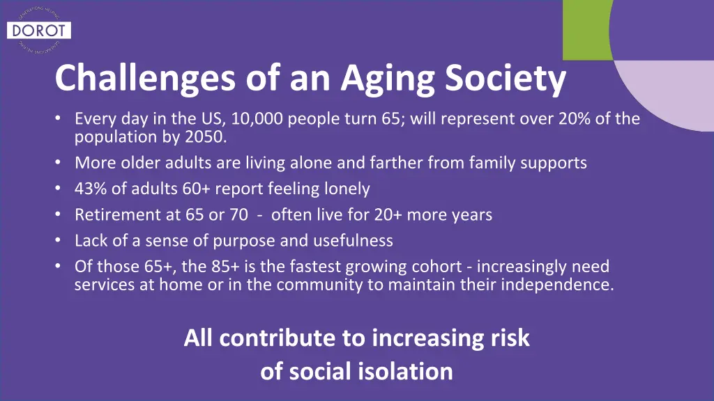 challenges of an aging society every