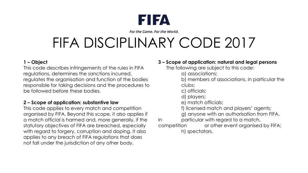 fifa disciplinary code 2017