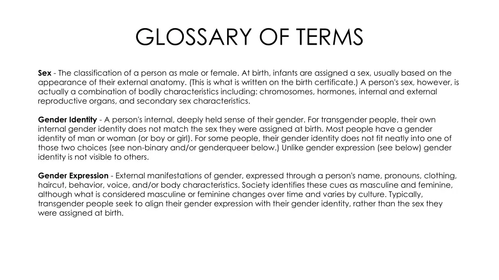 glossary of terms