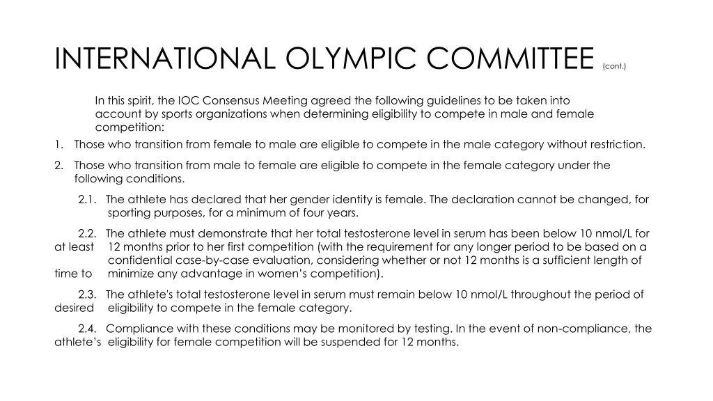 international olympic committee cont