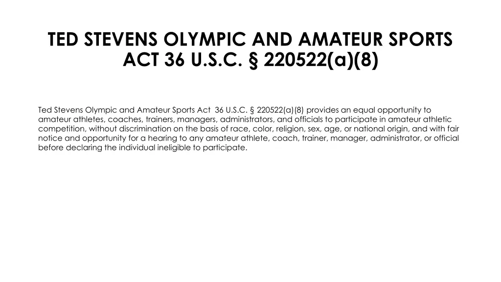 ted stevens olympic and amateur sports