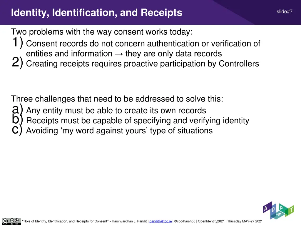 identity identification and receipts