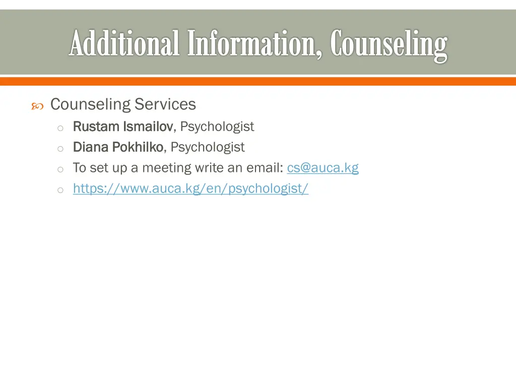 additional information counseling