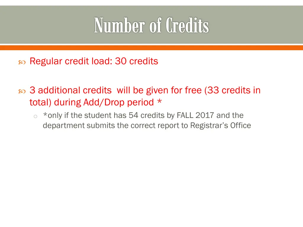 number of credits
