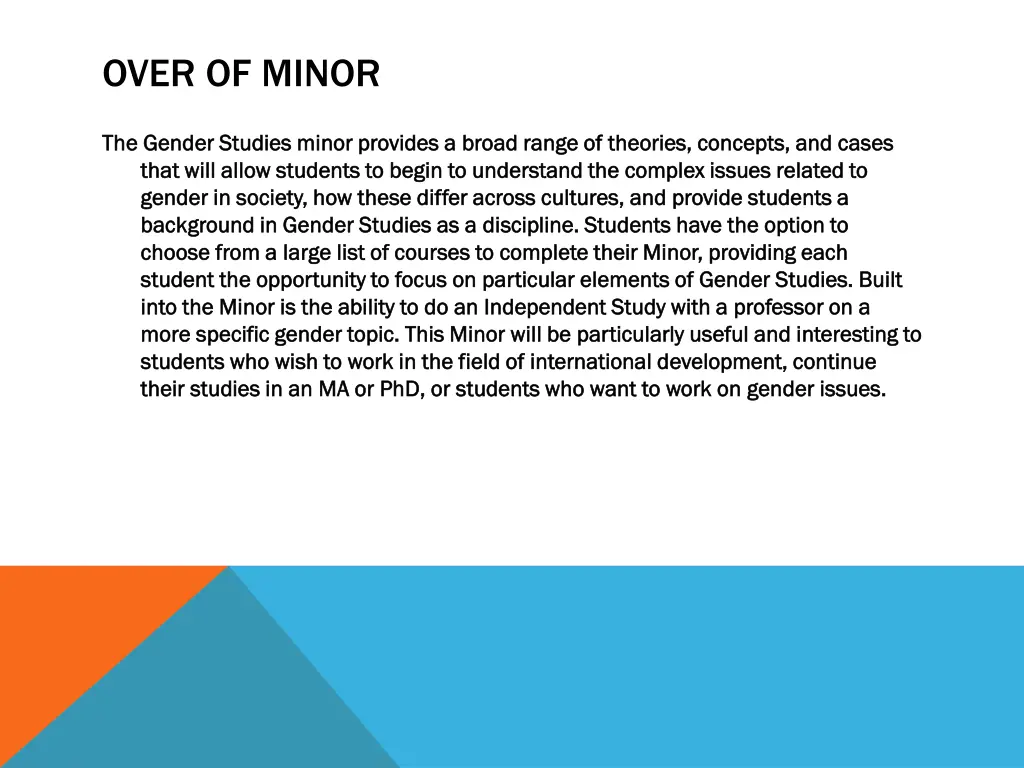over of minor