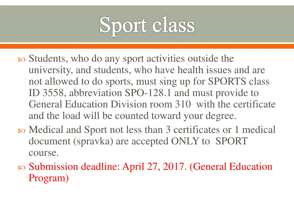 sport class 1