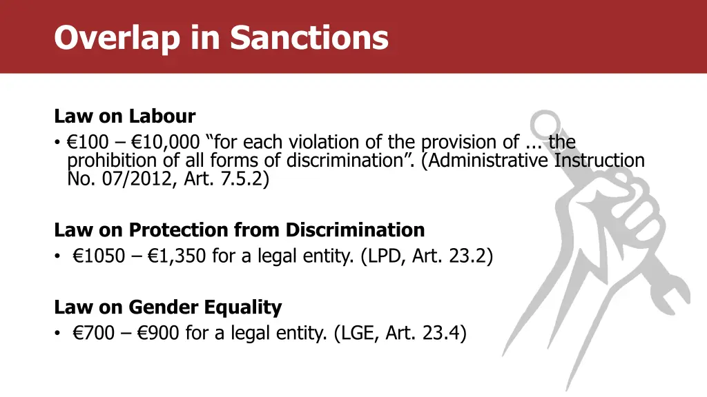 overlap in sanctions