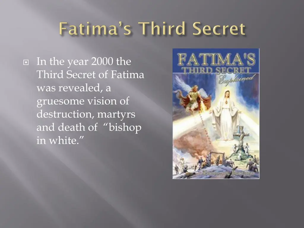 in the year 2000 the third secret of fatima