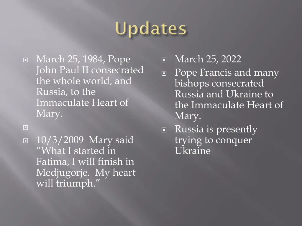 march 25 1984 pope john paul ii consecrated